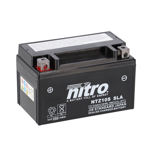 NITRO Gesloten batterij onderhoudsvrij, Batterijen moto & scooter, NTZ10S-SLA